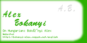 alex bokanyi business card